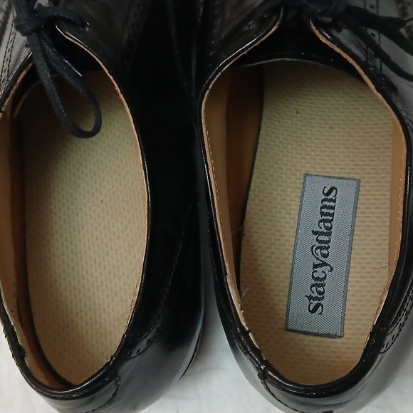 Stacy Adams Leather Wingtip Shoes, Black, 9.5M - Picture 8 of 10